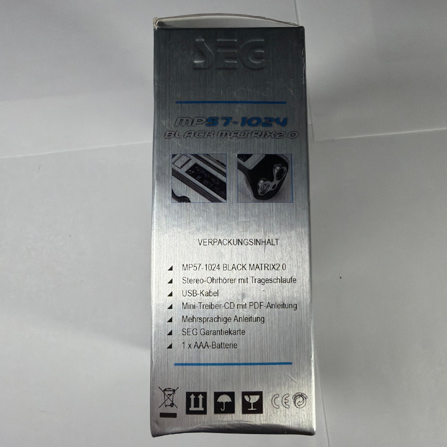 SEG MP57-1024 Black Matrix 2.0 1GB USB MP3 Player Tested Working