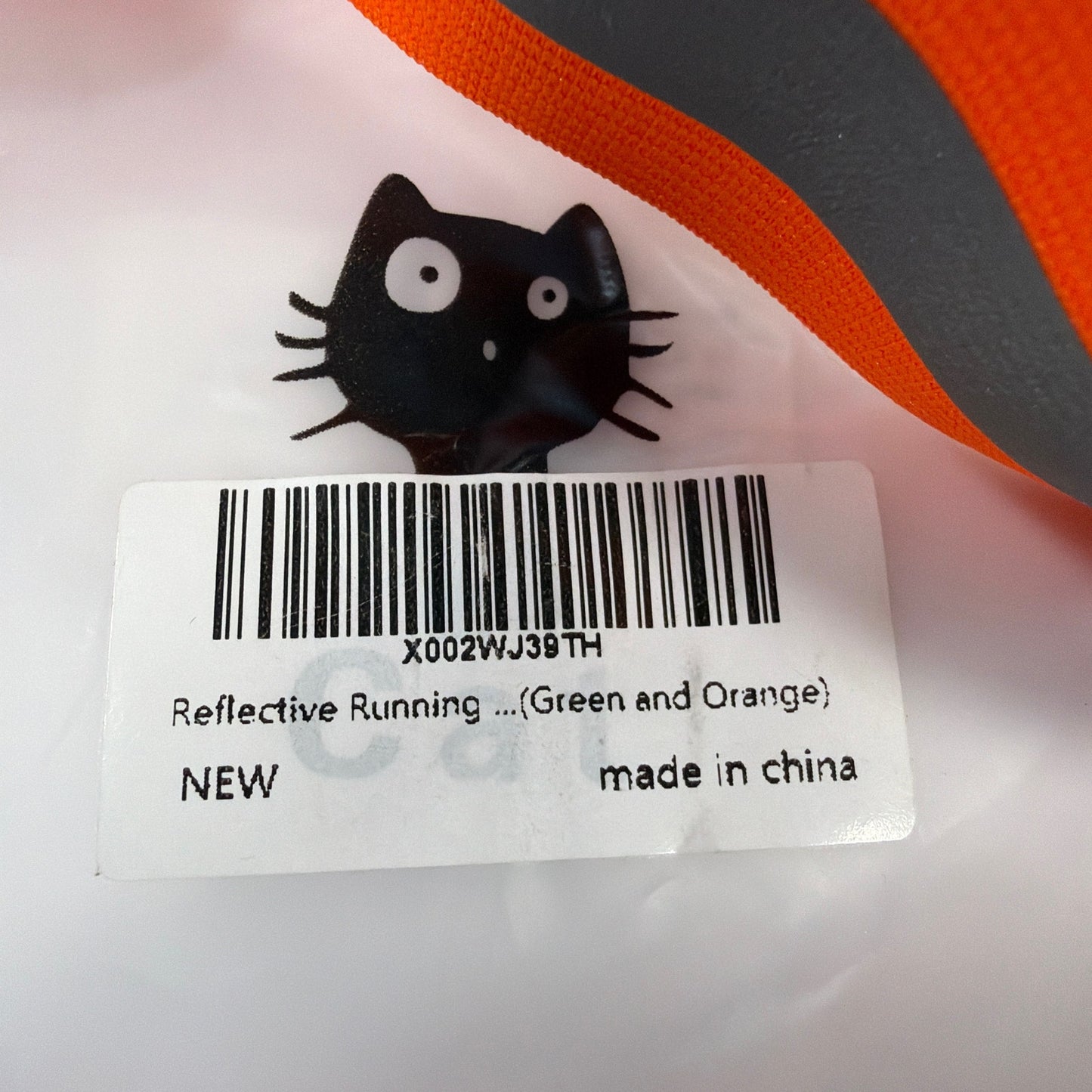 High-Visibility Reflective Running Vest Harness Orange/Gray Adjustable