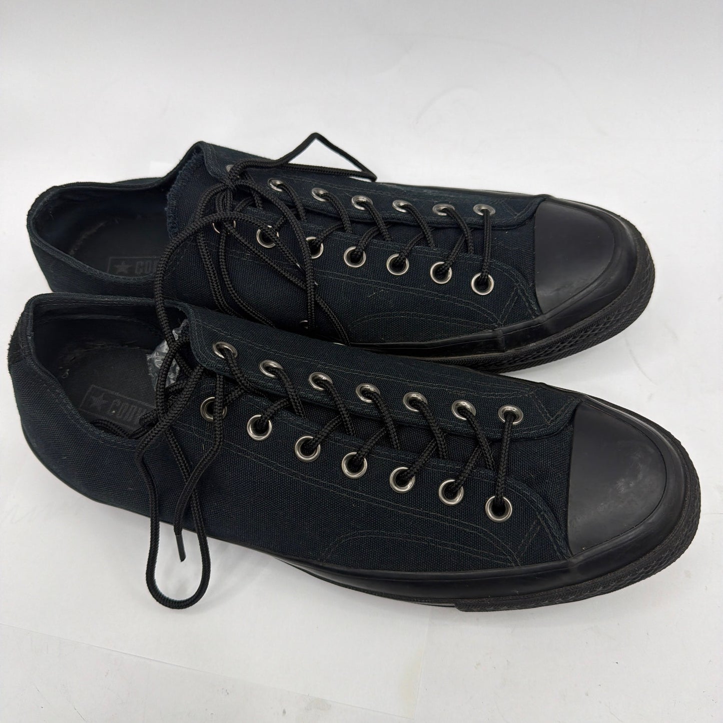 Converse Chuck Taylor All Star Low Top Triple Black Canvas Sneakers Mens 12 1538