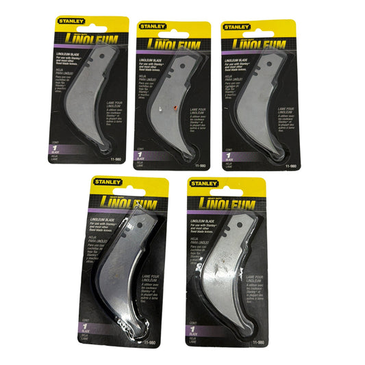 Stanley 11-980 Heavy Duty Linoleum Blade Replacement Lot of 5 New Sealed