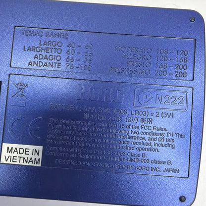 Korg MA-30 Digital Metronome Blue Tested Working No Batteries
