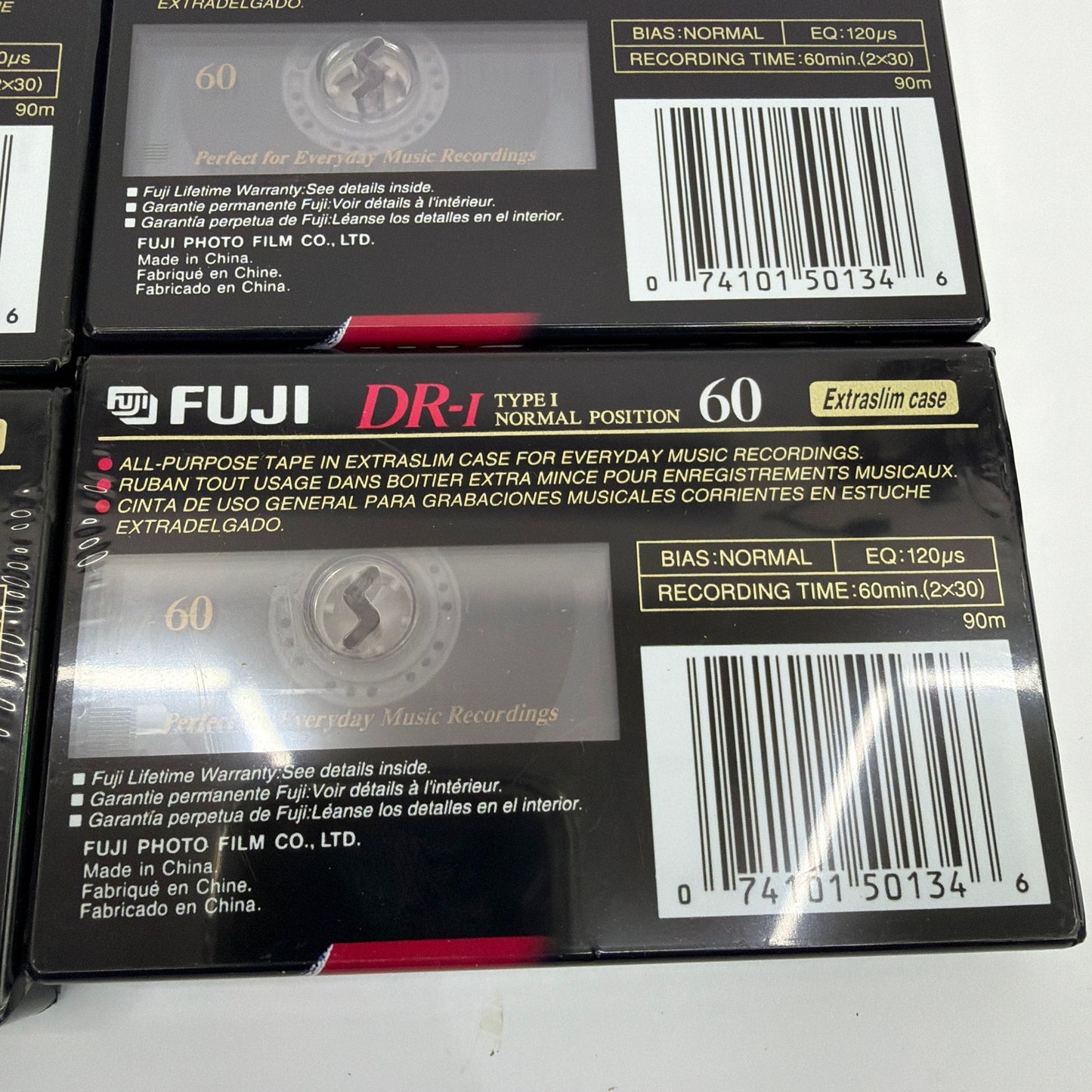 Lot of 5 Fuji DR-I 60 Type I Normal Bias Audio Cassette Tapes Sealed
