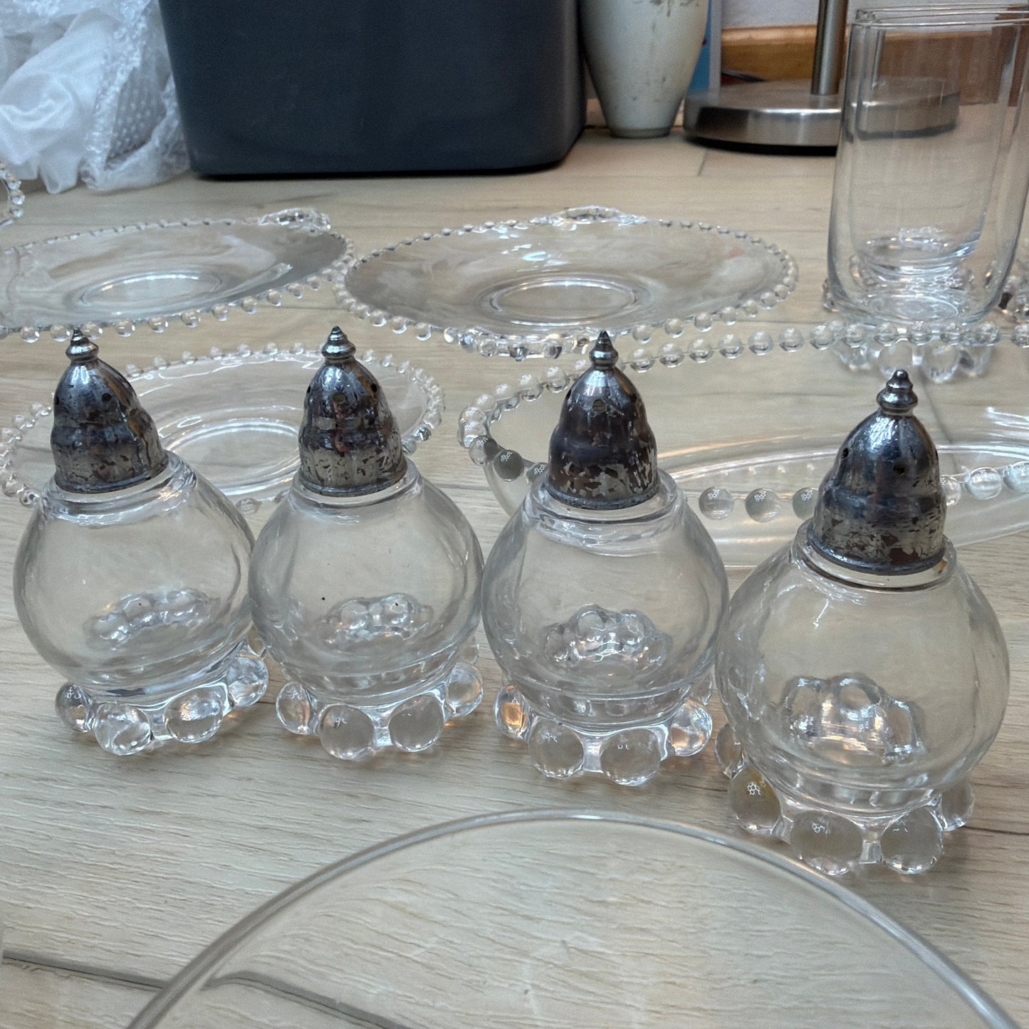 Large Vintage Imperial Glass Candlewick Clear Glassware Mixed Lot