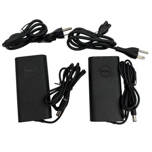 Lot of 2 Dell LA90PM130 90W 19.5V 4.62A Slim AC Power Adapters w/ Cords