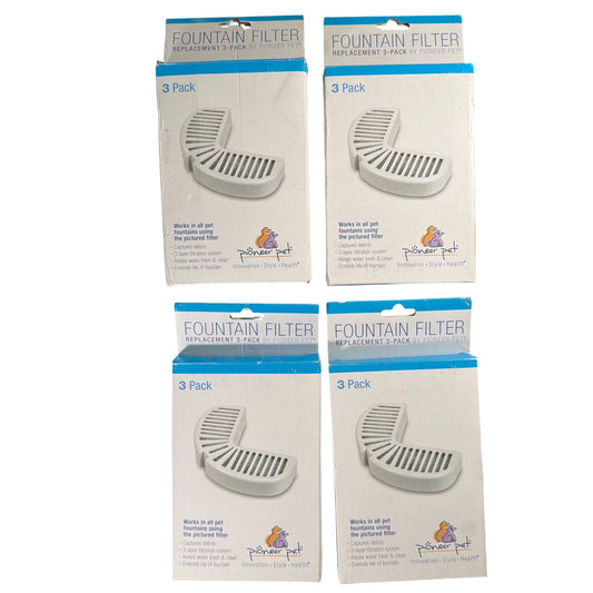 Pioneer Pet Fountain Replacement Filters 3002 Lot of 12 4x 3-Pack