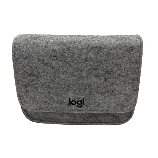 Logitech Logi Gray Felt Travel Pouch Case 7x5x2.5 in