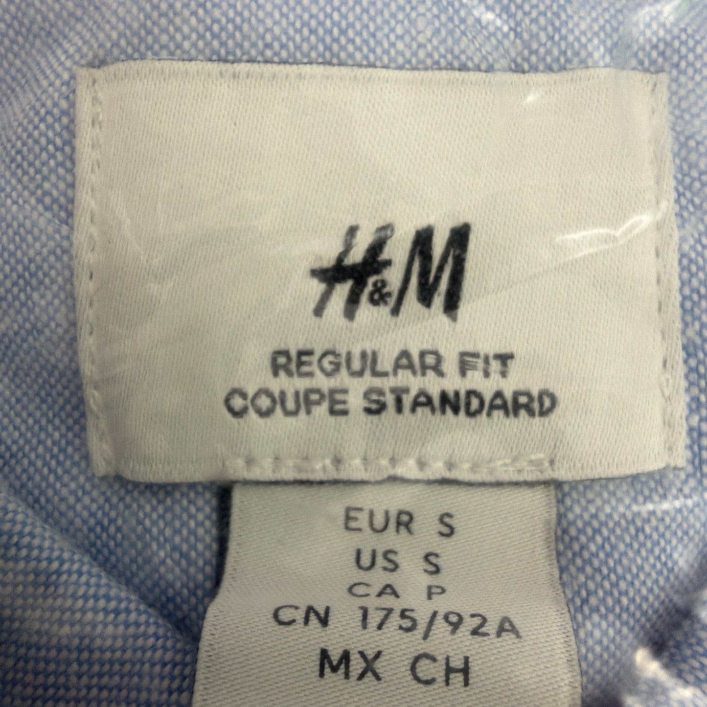 H&M Regular Fit Light Blue Oxford Button-Down Shirt, Size S