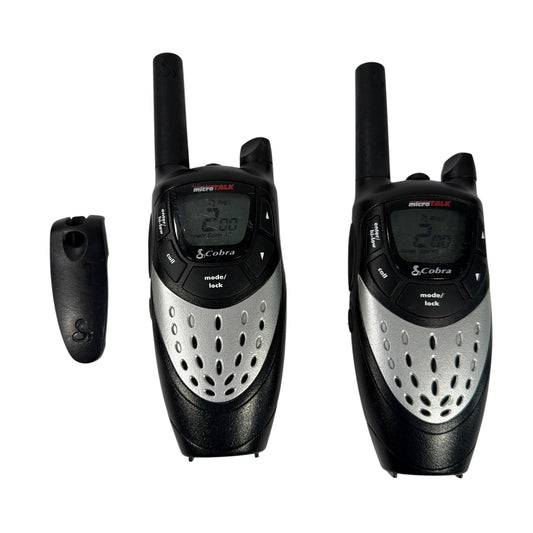 Cobra microTALK PR 4500 Two-Way Radios Walkie Talkies Pair Black Silver