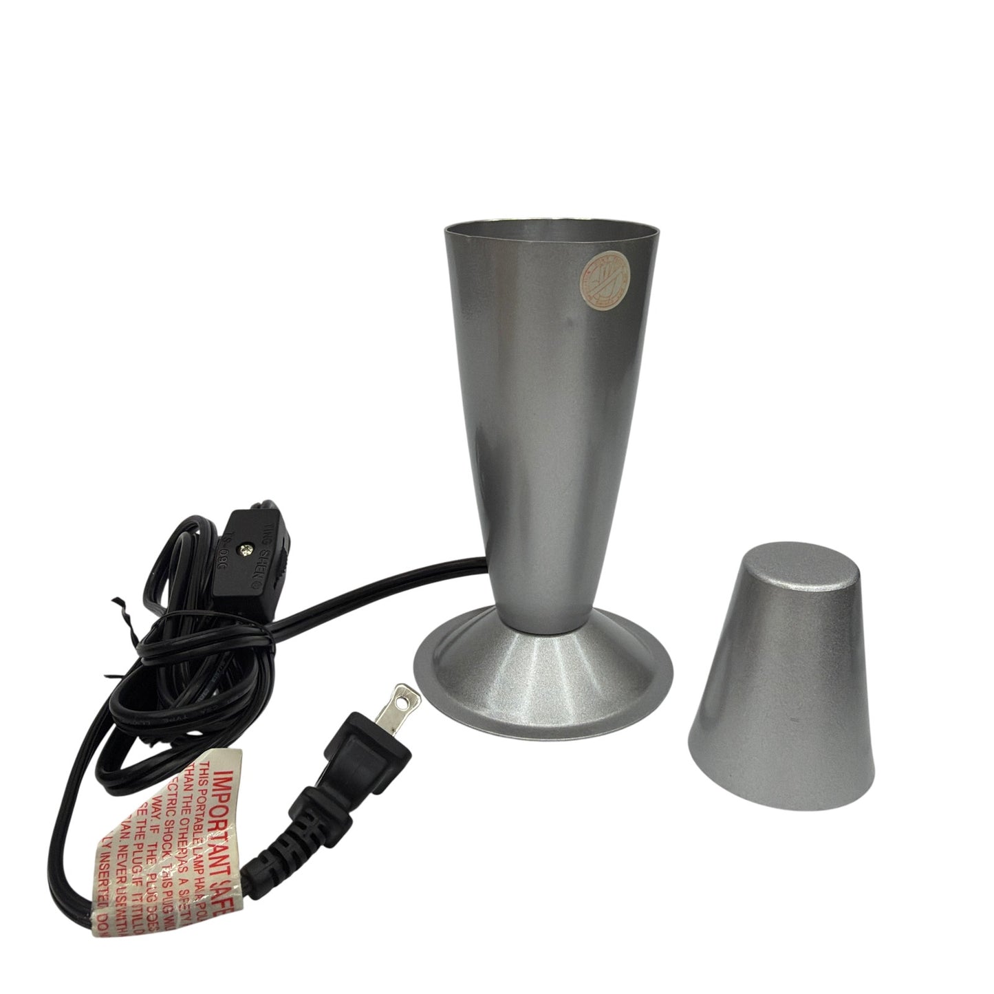 Pliable Art Lamp 33PM Model 602S Silver Rocket Lava Lamp Base and Cap Tested