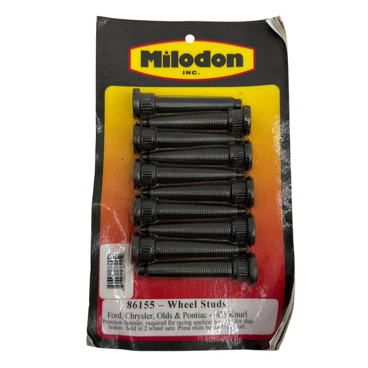 Milodon 86155 Press-In Wheel Studs 1/2-20 x 3 in .625 Knurl Ford Chrysler Olds