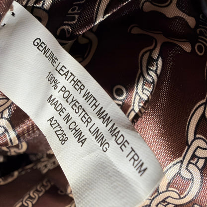 Tignanello Two-Tone Leather Satchel Handbag Brown 14x5x9