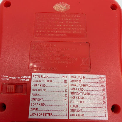 Radica Pocket Poker Draw & Deuces Handheld Electronic Game Red 2006 Tested