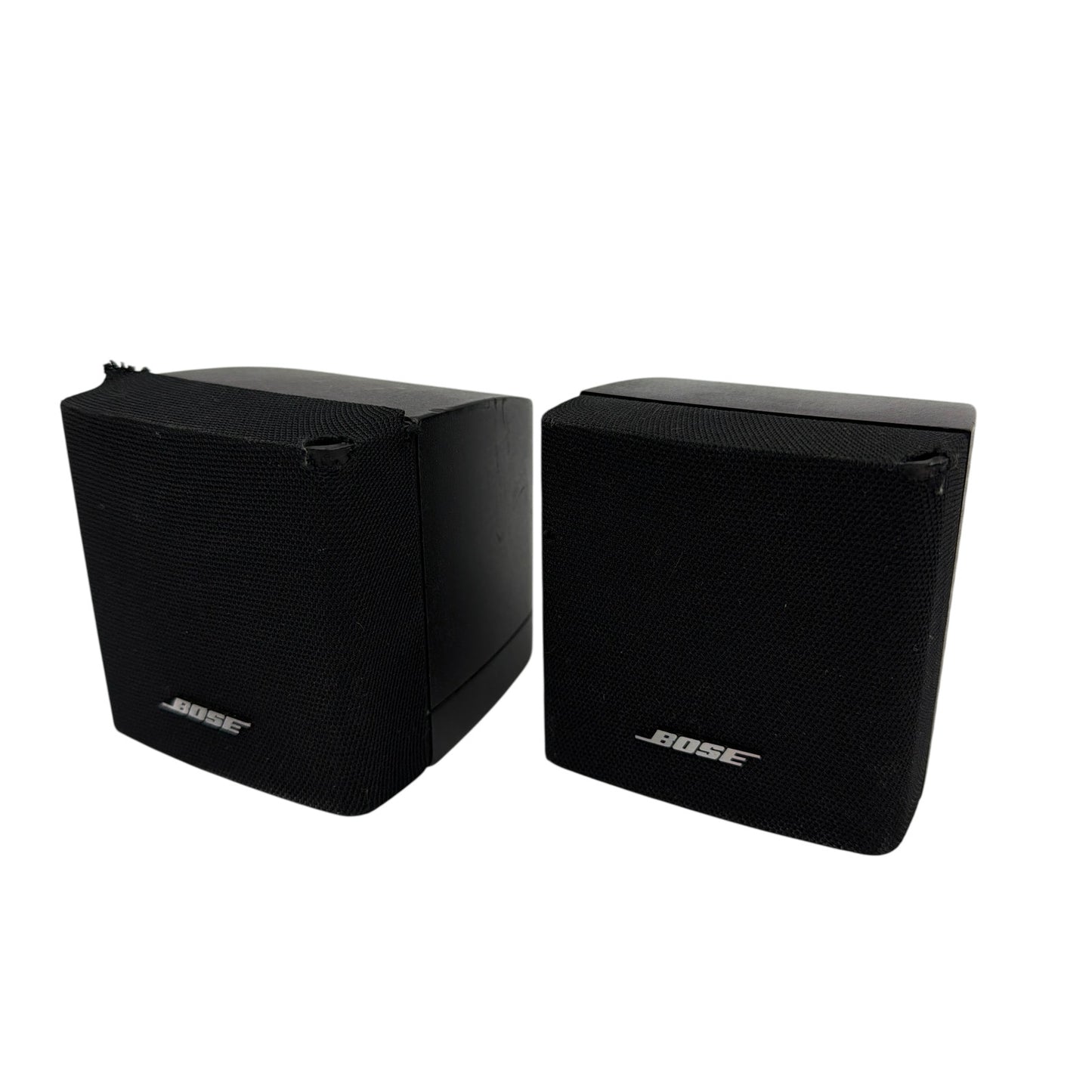 Bose Black Cube/Satellite Speakers Pair Tested Working Grilles Broken