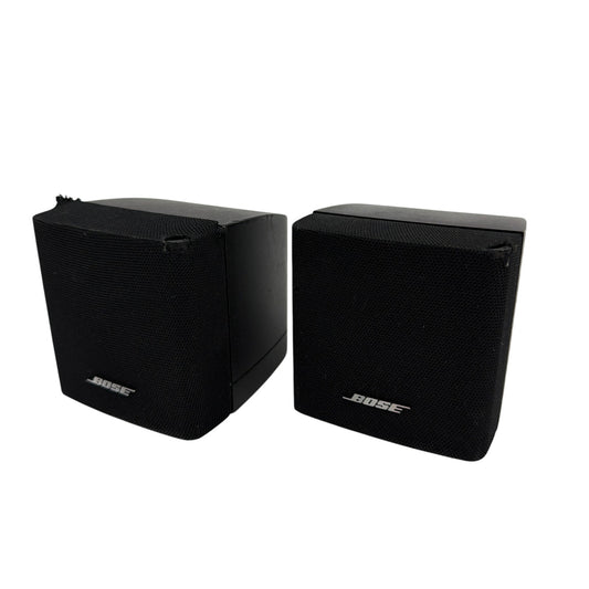 Bose Black Cube/Satellite Speakers Pair Tested Working Grilles Broken
