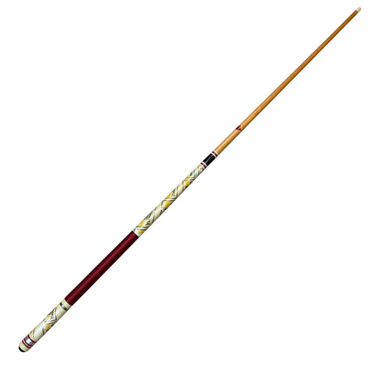 Olympia Two-Piece Pool Cue 56.5in Select Maple Shaft Red Wrap Needs Tip