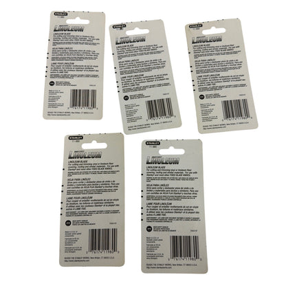 Stanley 11-980 Heavy Duty Linoleum Blade Replacement Lot of 5 New Sealed