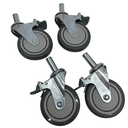Uline H-1205WH-C 5" Polyurethane Swivel Locking Casters for Wire Shelving – 4‑Pk
