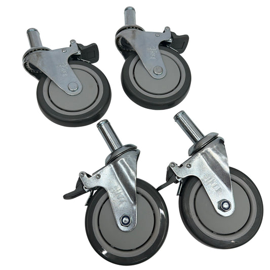 Uline H-1205WH-C 5" Polyurethane Swivel Locking Casters for Wire Shelving – 4‑Pk