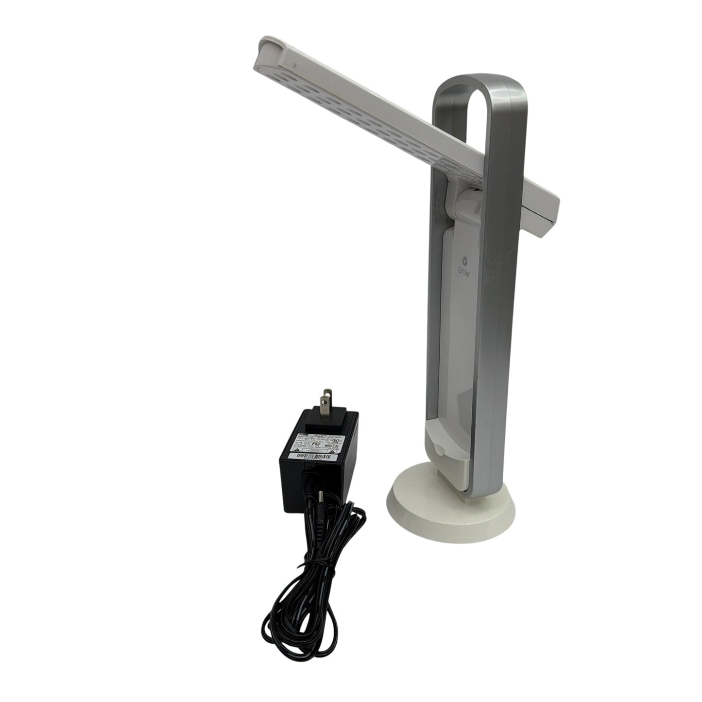 OttLite LED Mobile Task Desk Lamp White/Gray w/ AC Adapter Tested Working