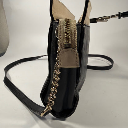 Kate Spade New York Black & Cream Leather Bow Crossbody Bag