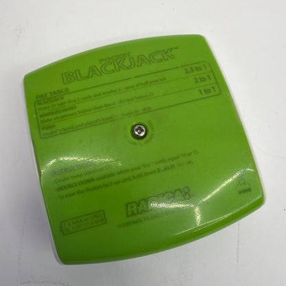 Radica Pocket Blackjack Handheld Electronic Game Green White Tested Working