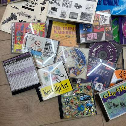 40 lb Lot Vintage Clip Art & Font CD-ROM Software – Arts & Letters, MasterClips
