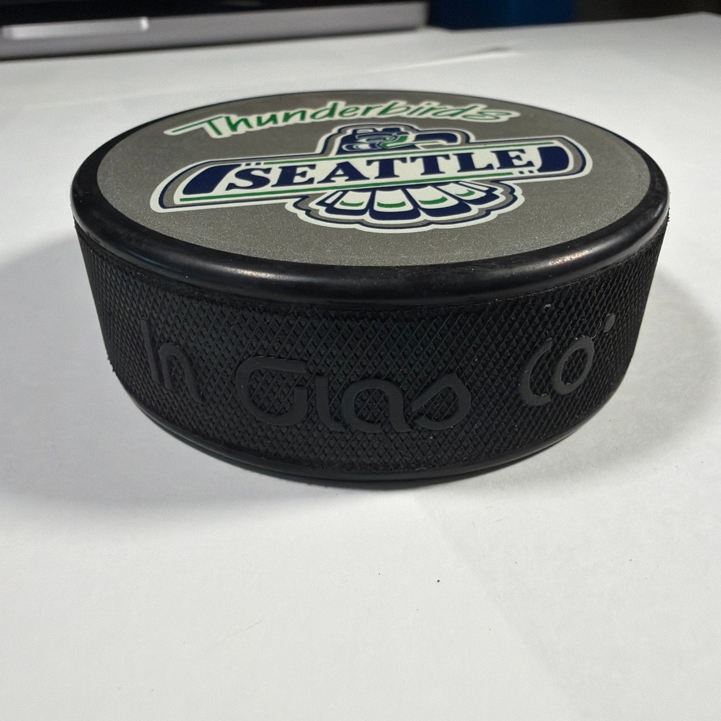 InGlasCo Seattle Thunderbirds Official WHL Hockey Puck Made in Slovakia