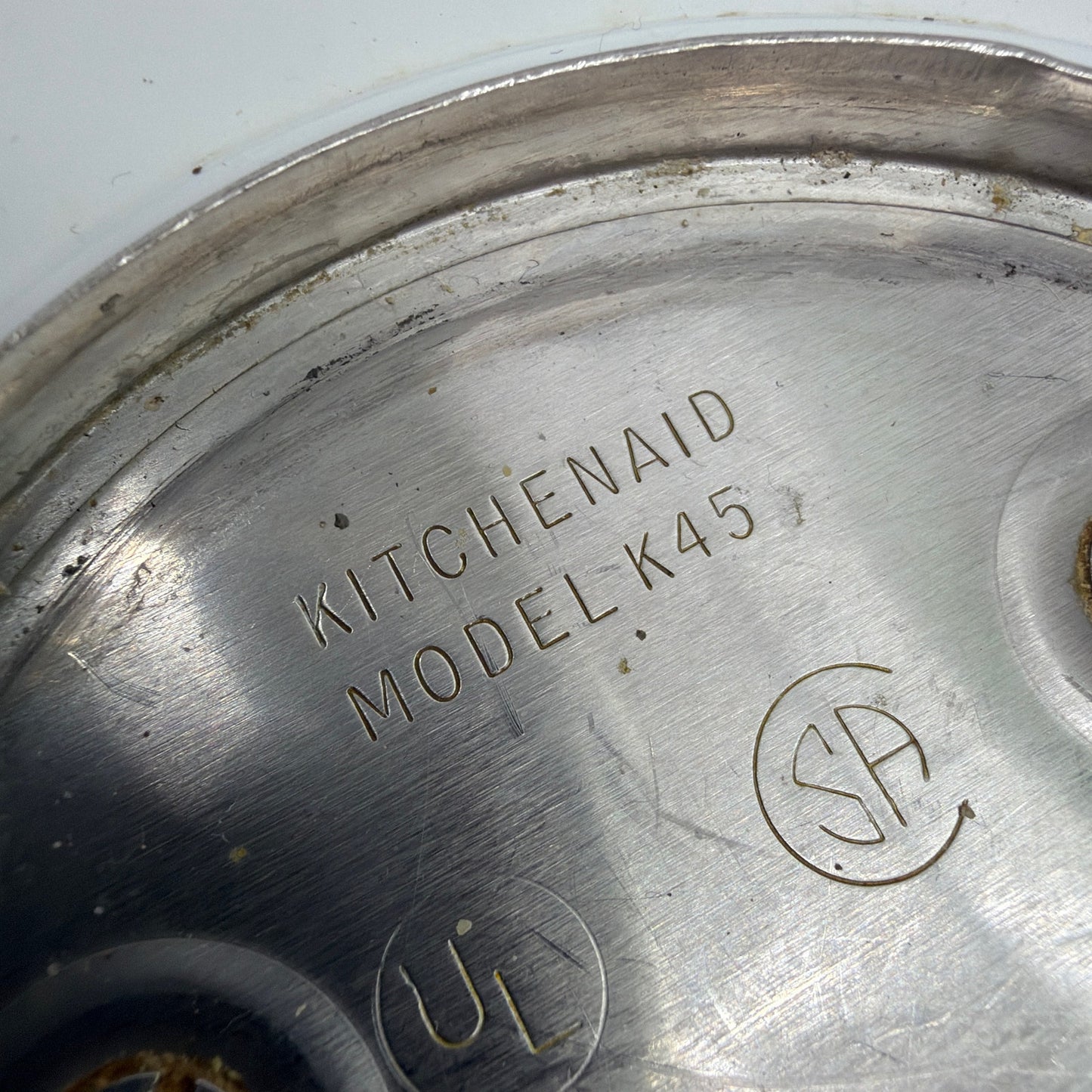 Vintage KitchenAid Hobart K45 Tilt-Head Stand Mixer White Parts/Repair with Bowl