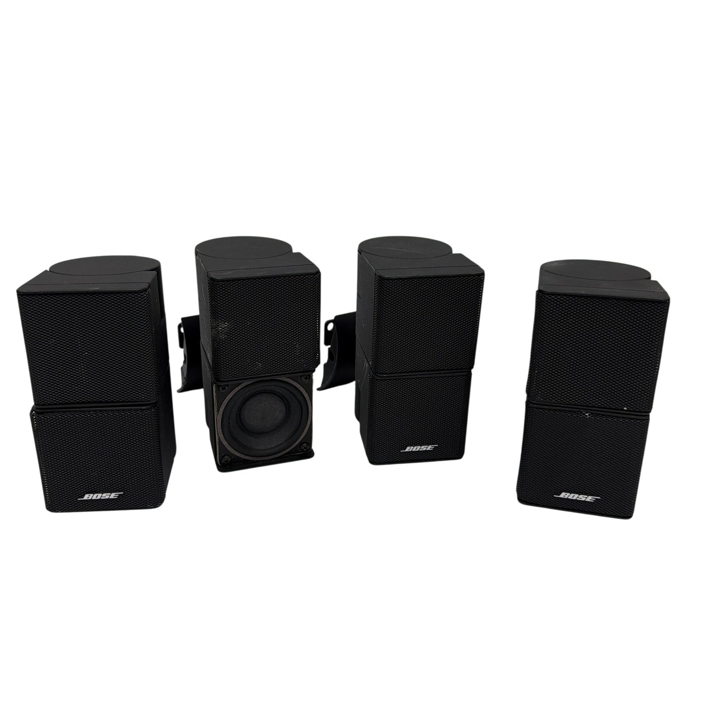 Lot of 4 Bose Cube Satellite Speakers With Wall Mount Brackets Tested Working