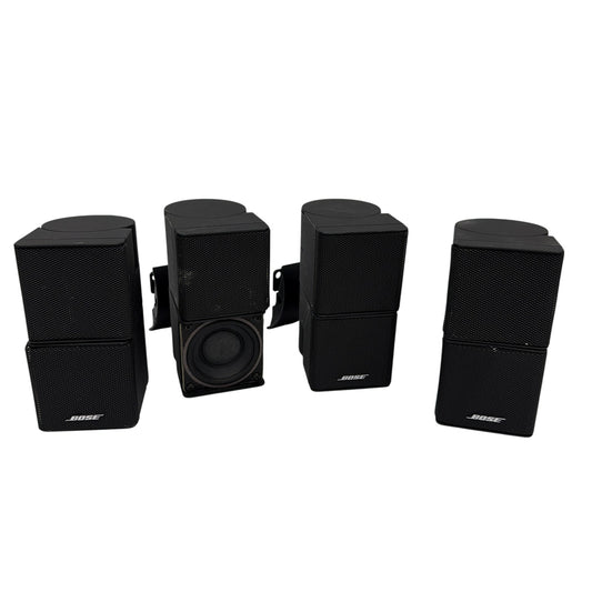Lot of 4 Bose Cube Satellite Speakers With Wall Mount Brackets Tested Working
