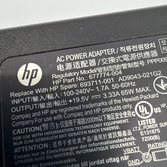HP 65W 19.5V 3.33A AC Adapter Laptop Charger 693711-001 677774-004 7.4mm