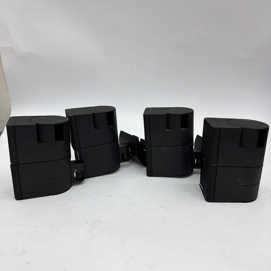 Lot of 4 Bose Cube Satellite Speakers With Wall Mount Brackets Tested Working
