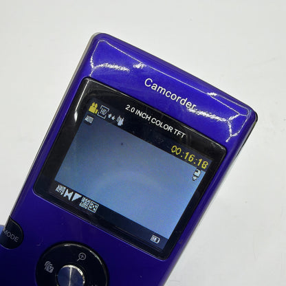 Vivitar DVR 880HD Pocket HD Camcorder Purple Tested Working w/ 2GB microSD