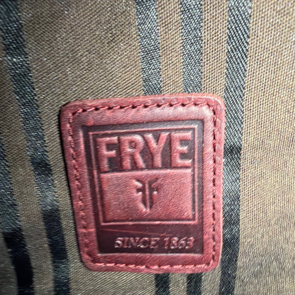 Frye Oxblood Burgundy Leather Satchel Handbag with Shoulder Strap