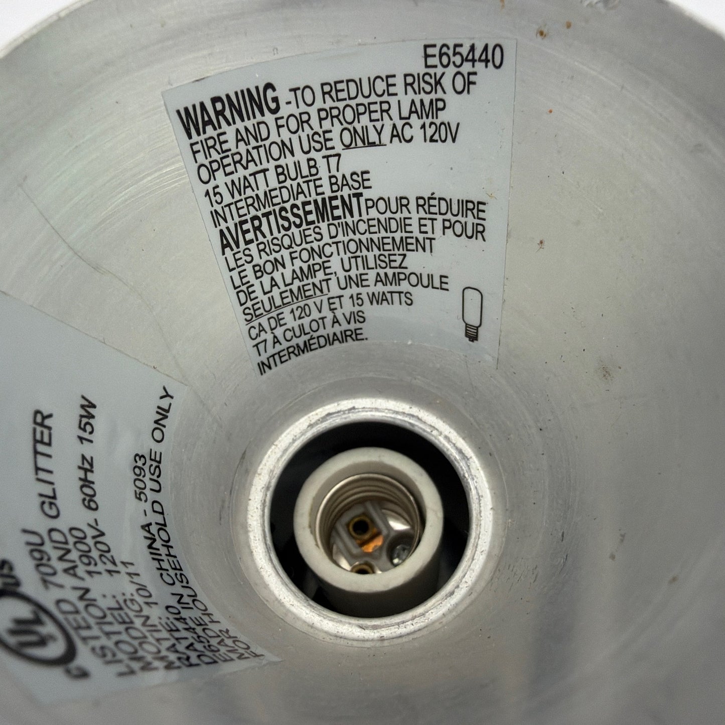 Motion and Glitter Lamp Model 1900 Silver 3in Diameter Tested Working No Bulb