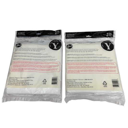 Hoover Type Y HEPA Vacuum Bags 4010801Y / 43655082 Lot of 3