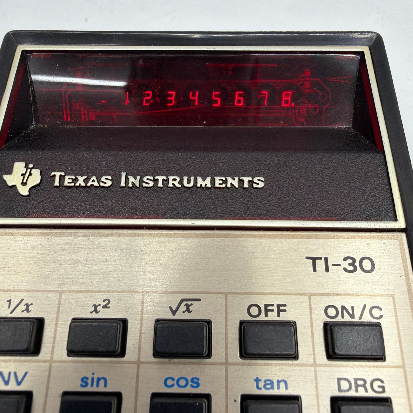 Texas Instruments TI-30 Vintage Scientific Calculator Red LED Display Tested
