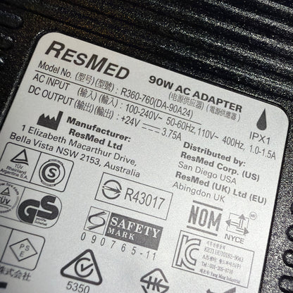 ResMed R360-760 DA-90A24 90W AC Adapter 24V 3.75A Power Supply 3-Pin w Cord