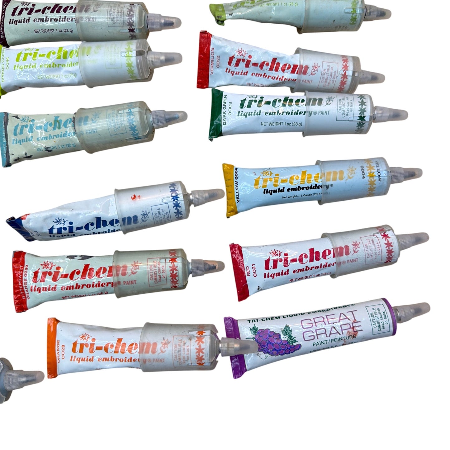 Vintage Tri-Chem Liquid Embroidery Paint Lot with Mayco Stains Duncan Glaze