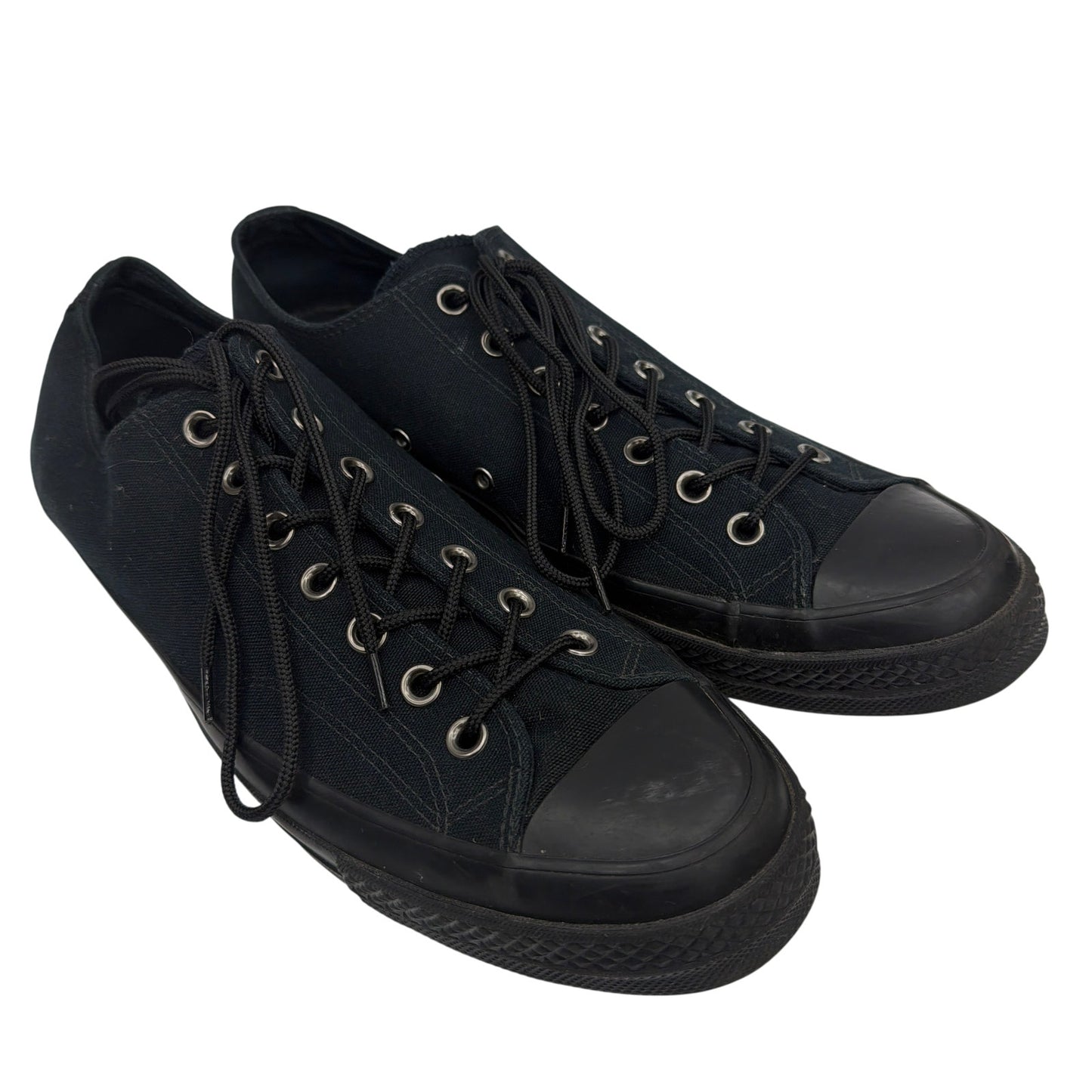 Converse Chuck Taylor All Star Low Top Triple Black Canvas Sneakers Mens 12 1538