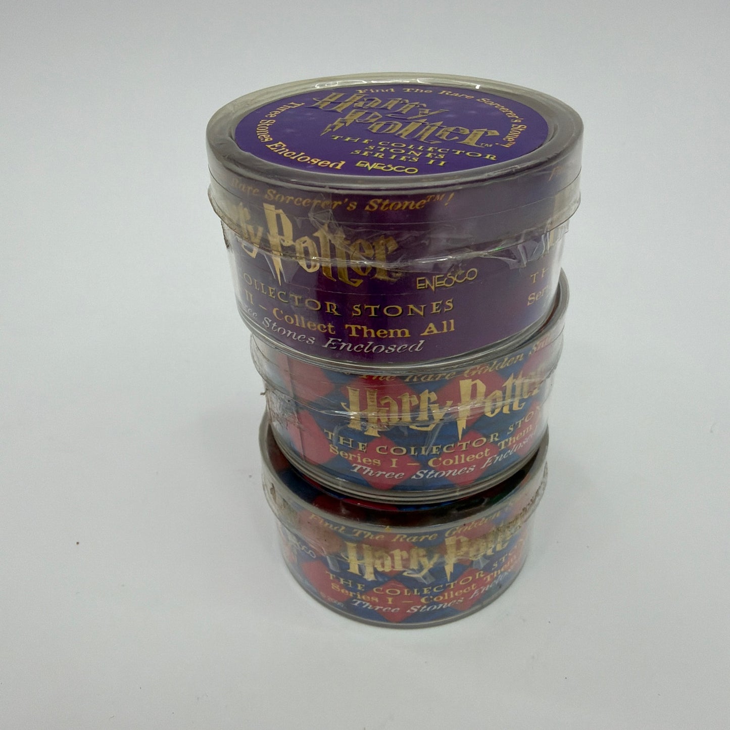 Enesco Harry Potter Collector Stones Series I and II Lot of 6 Stones with 3 Tins