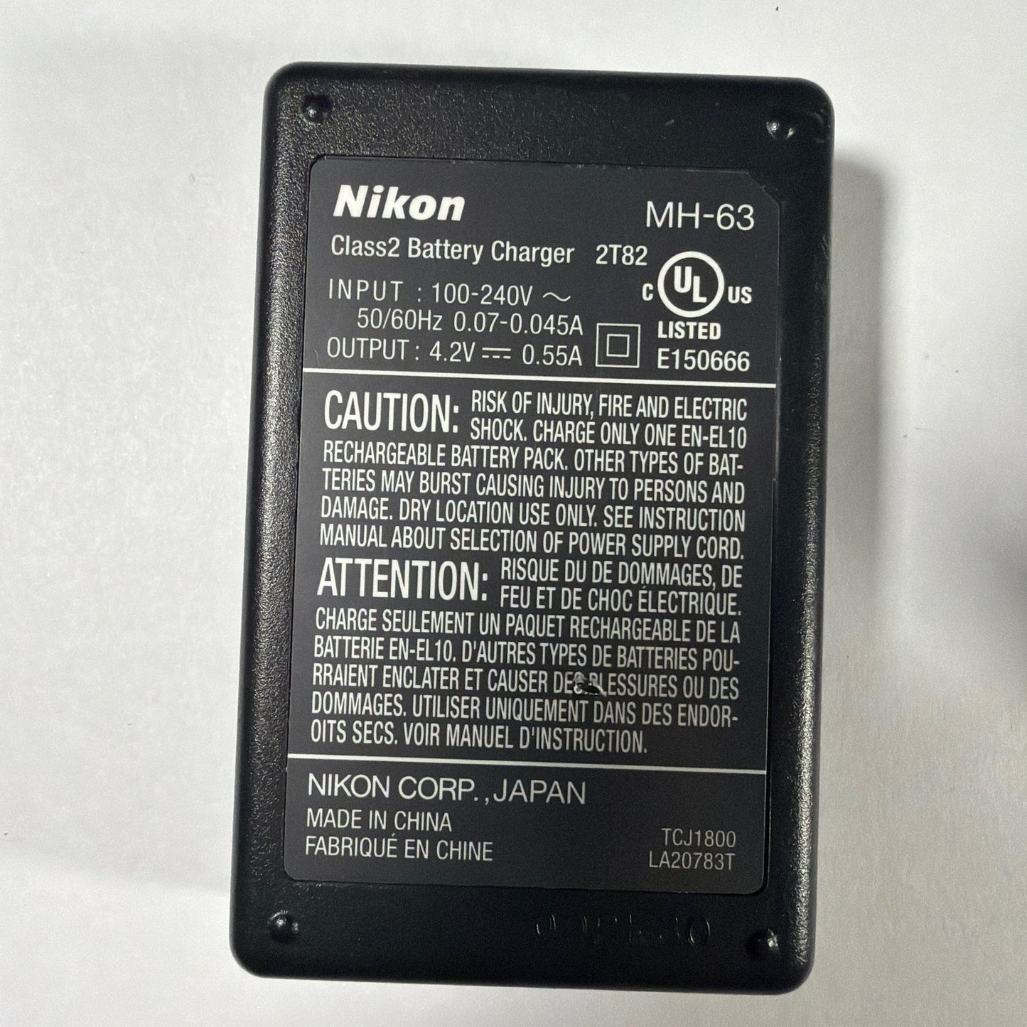 Nikon MH-63 Battery Charger for EN-EL10 with Power Cord Tested Working