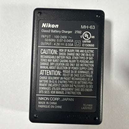 Nikon MH-63 Battery Charger for EN-EL10 with Power Cord Tested Working