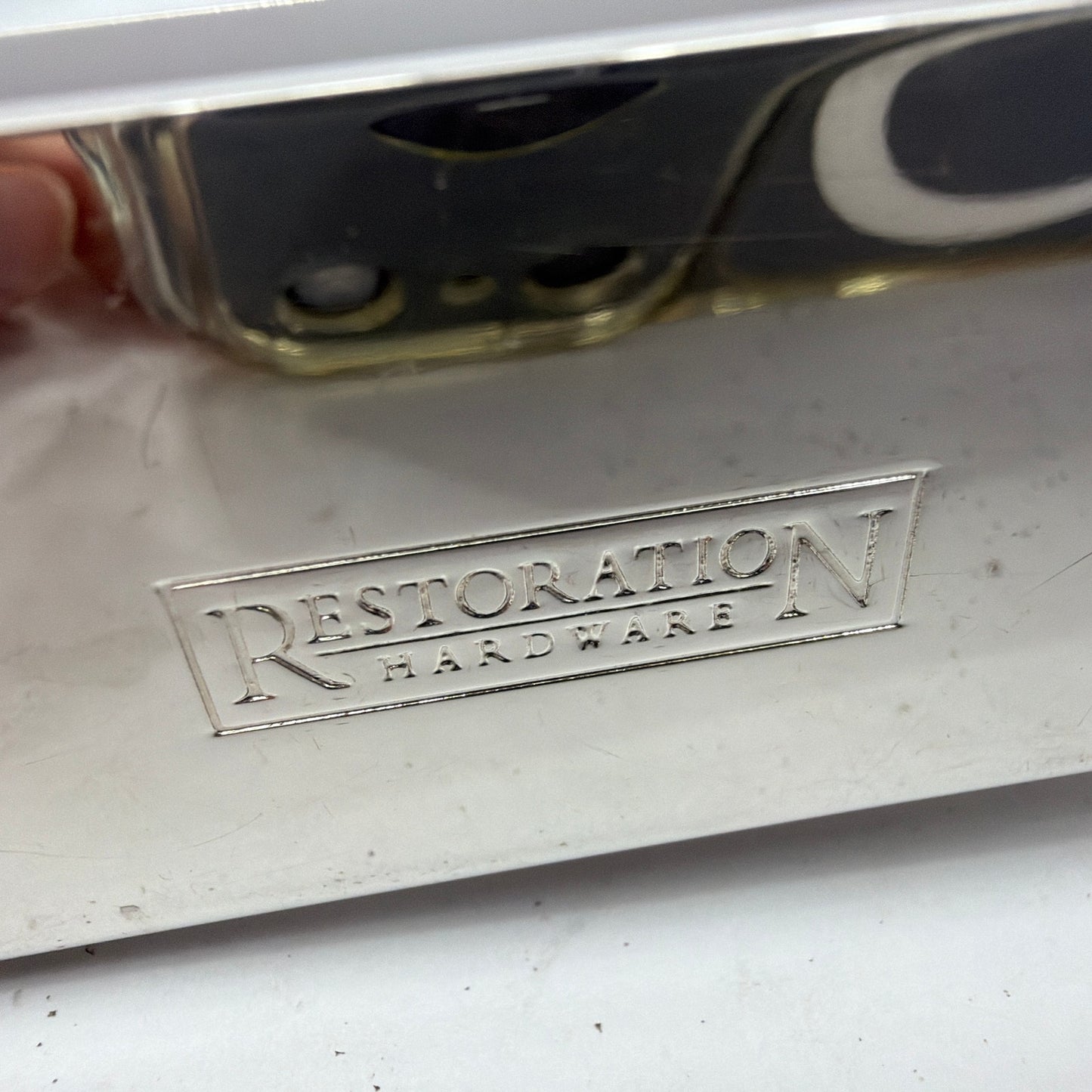 Restoration Hardware Chrome Desk Alarm Clock 4in Square Tested Working