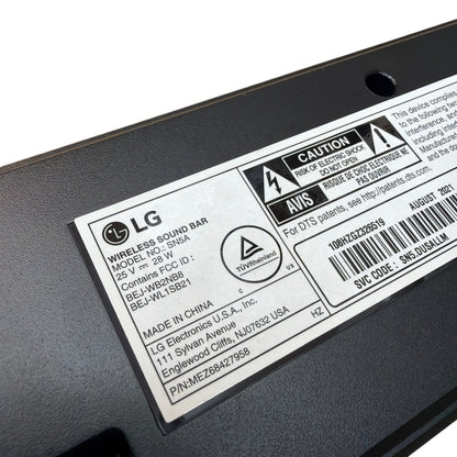 LG SN5A Wireless Soundbar with Subwoofer SPN5BM-W Remote and Power Cords