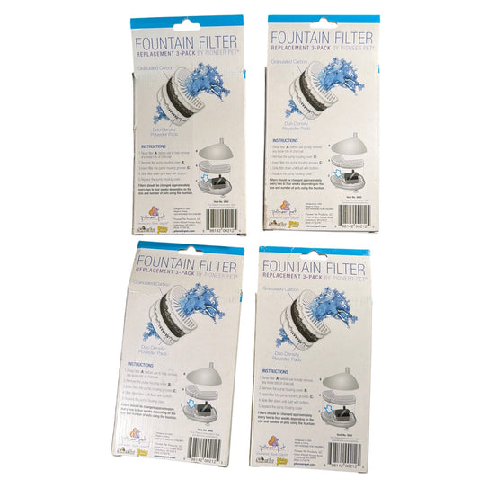 Pioneer Pet Fountain Replacement Filters 3002 Lot of 12 4x 3-Pack