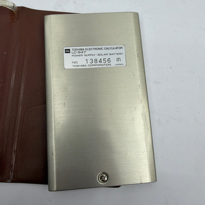 Toshiba LC-847 Solar Liquid Crystal Pocket Calculator With Brown Case Tested