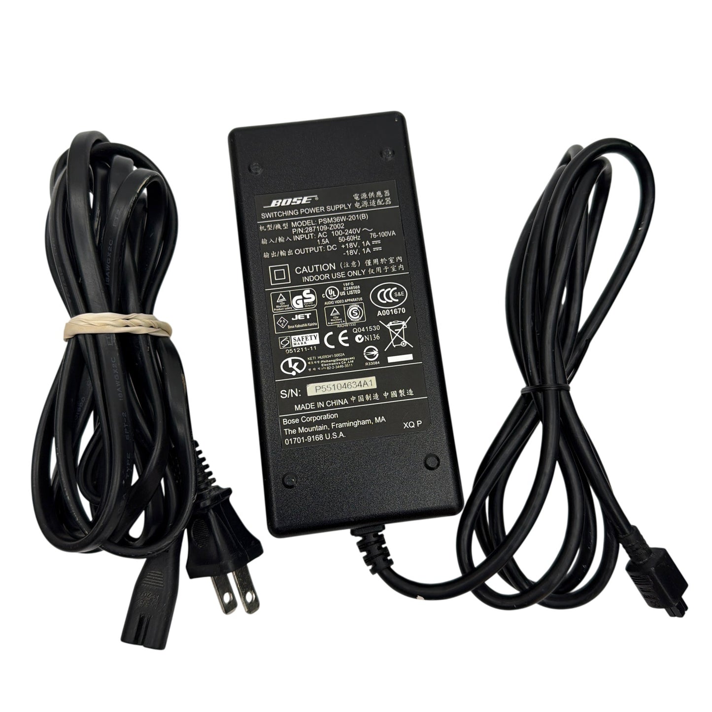 Bose OEM Switching Power Supply Adapter PSM36W-201B 287109-Z002 4-Pin