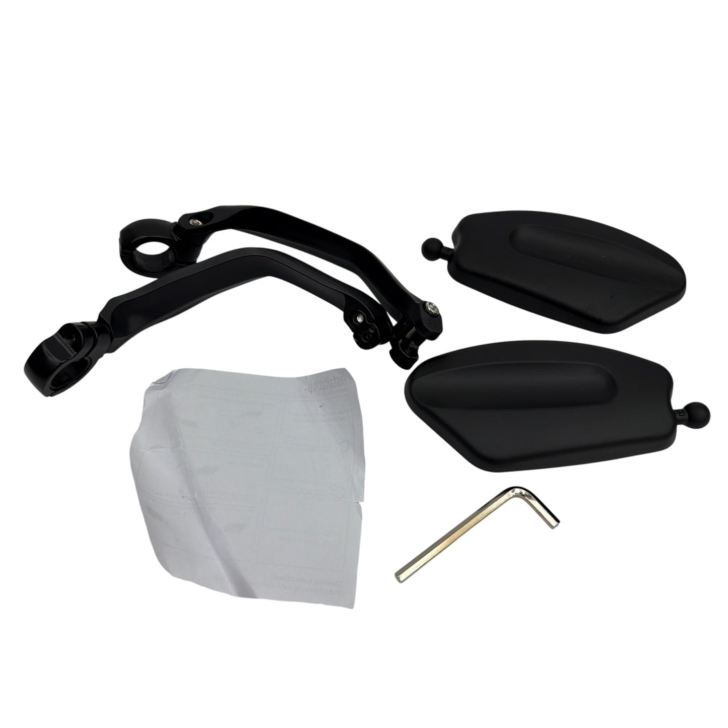 Universal Bike Handlebar Rearview Mirror Set Black 21-26mm Clamp Mount