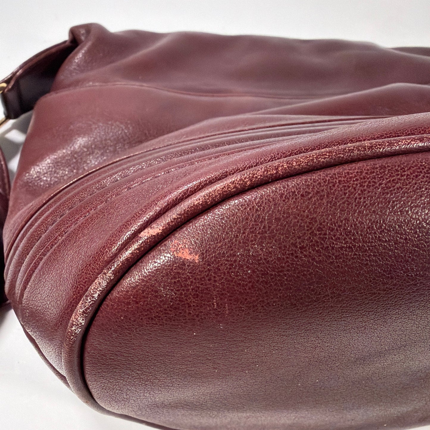 Etienne Aigner Genuine Leather Burgundy Hobo Shoulder Bag